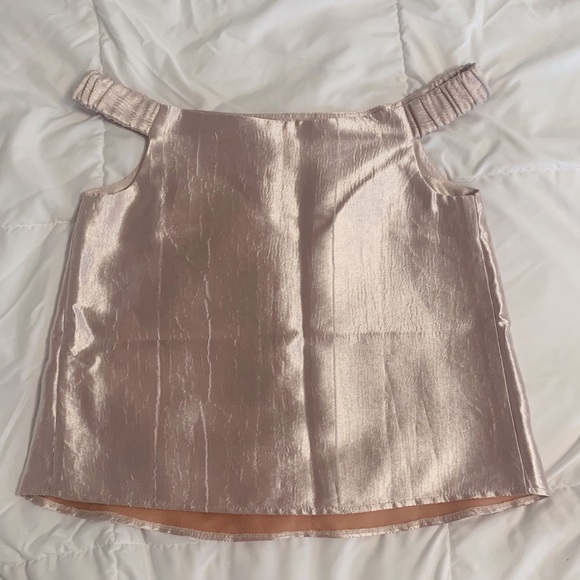 ASOS Rose Gold Off The Shoulder Top - Picture 2 of 6